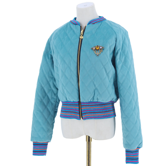 Large Aqua Quilted Velvet