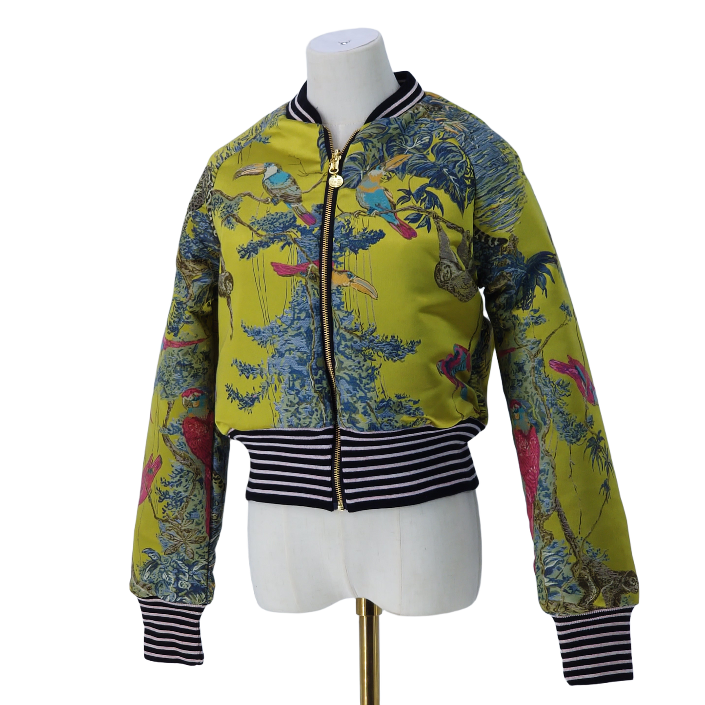 Medium Embroidered Chartreuse Leopard Jacquard