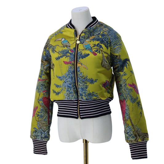 Medium Embroidered Chartreuse Leopard Jacquard