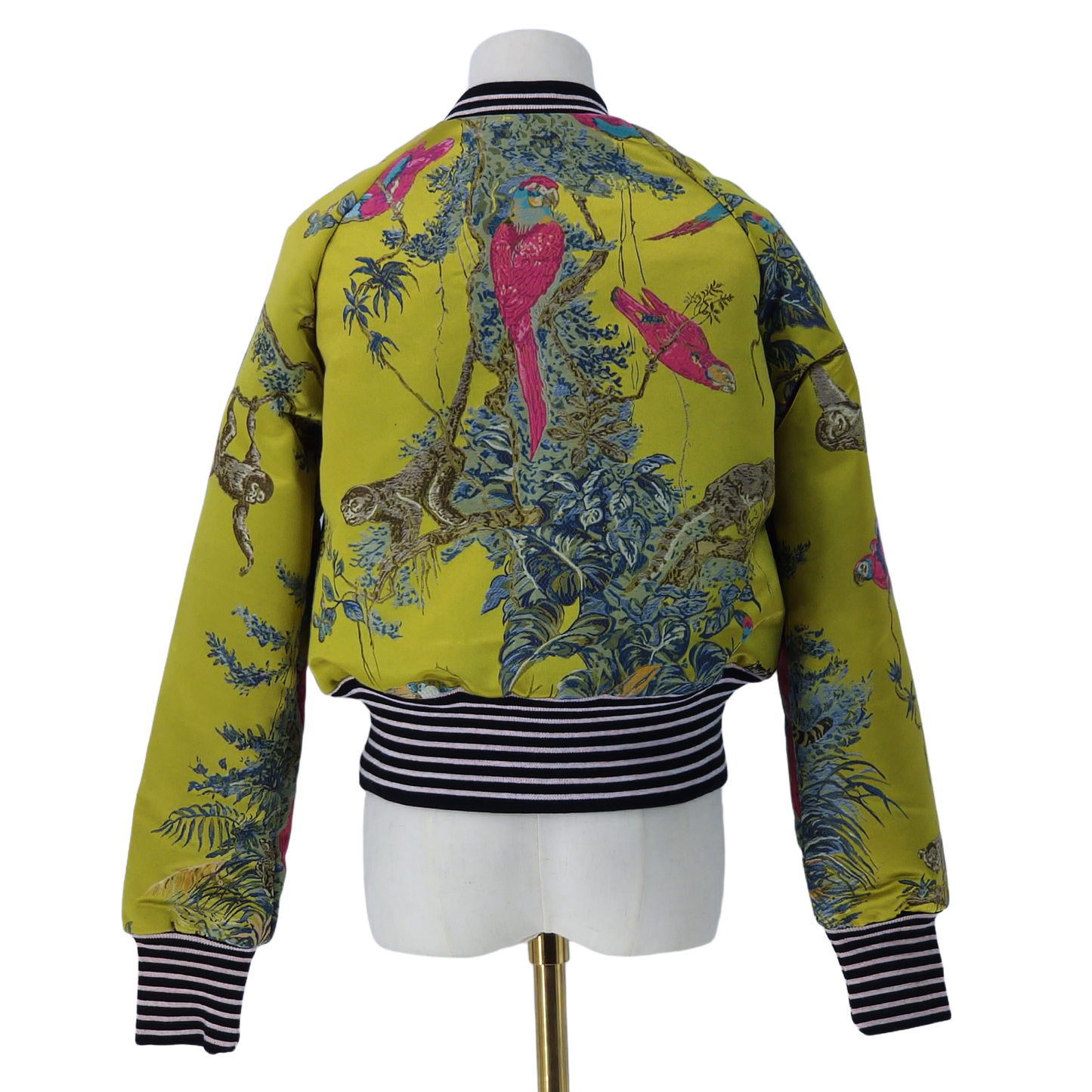 Medium Embroidered Chartreuse Leopard Jacquard