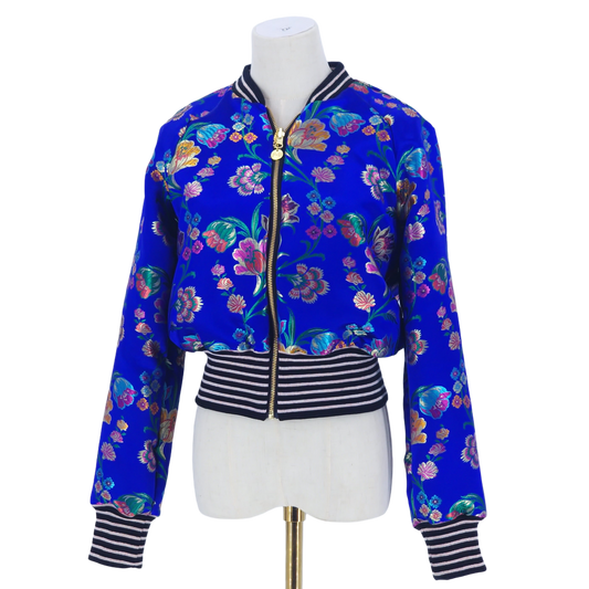 Small Electric Blue Flower Jacquard
