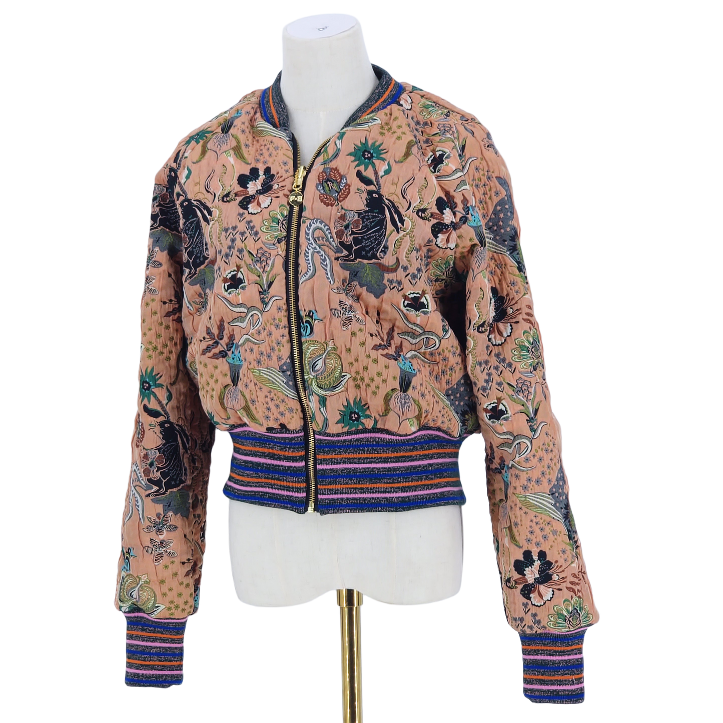 Medium Blush Peach Bunny Jacquard