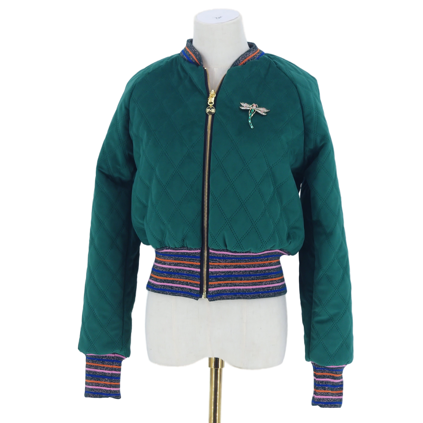 Small Emerald Quilted Velvet