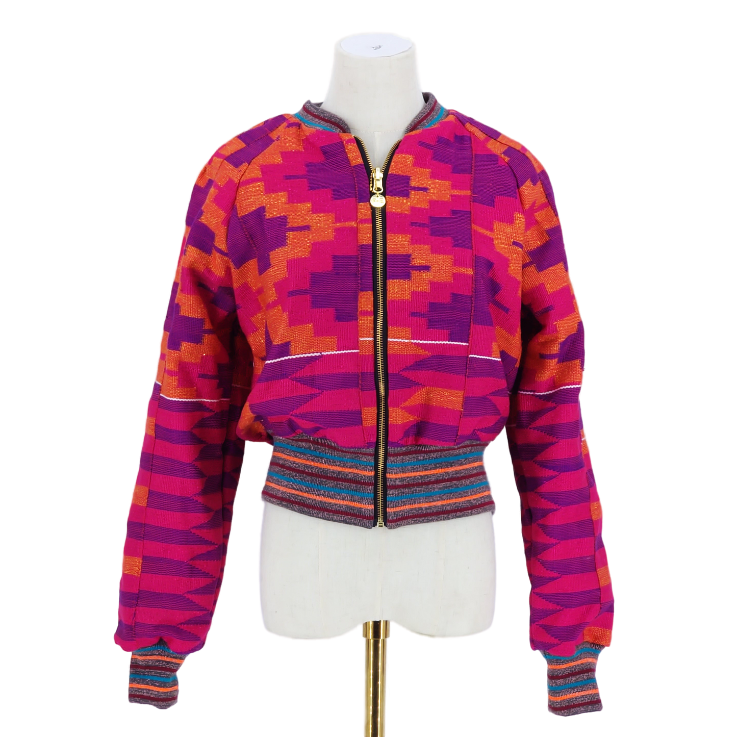 Medium Red, Purple, Orange and Gold Kente
