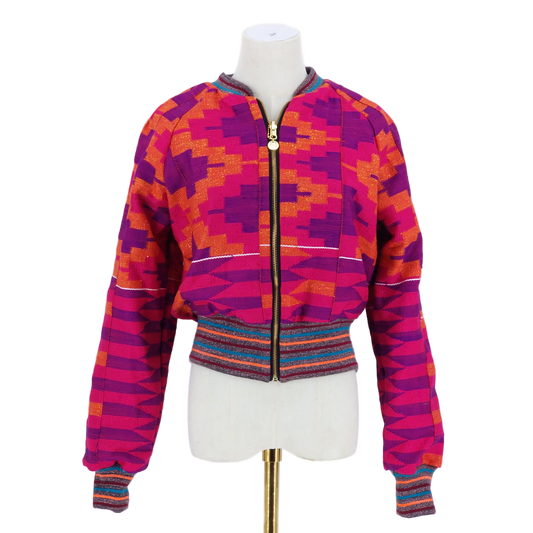 Medium Red, Purple, Orange and Gold Kente