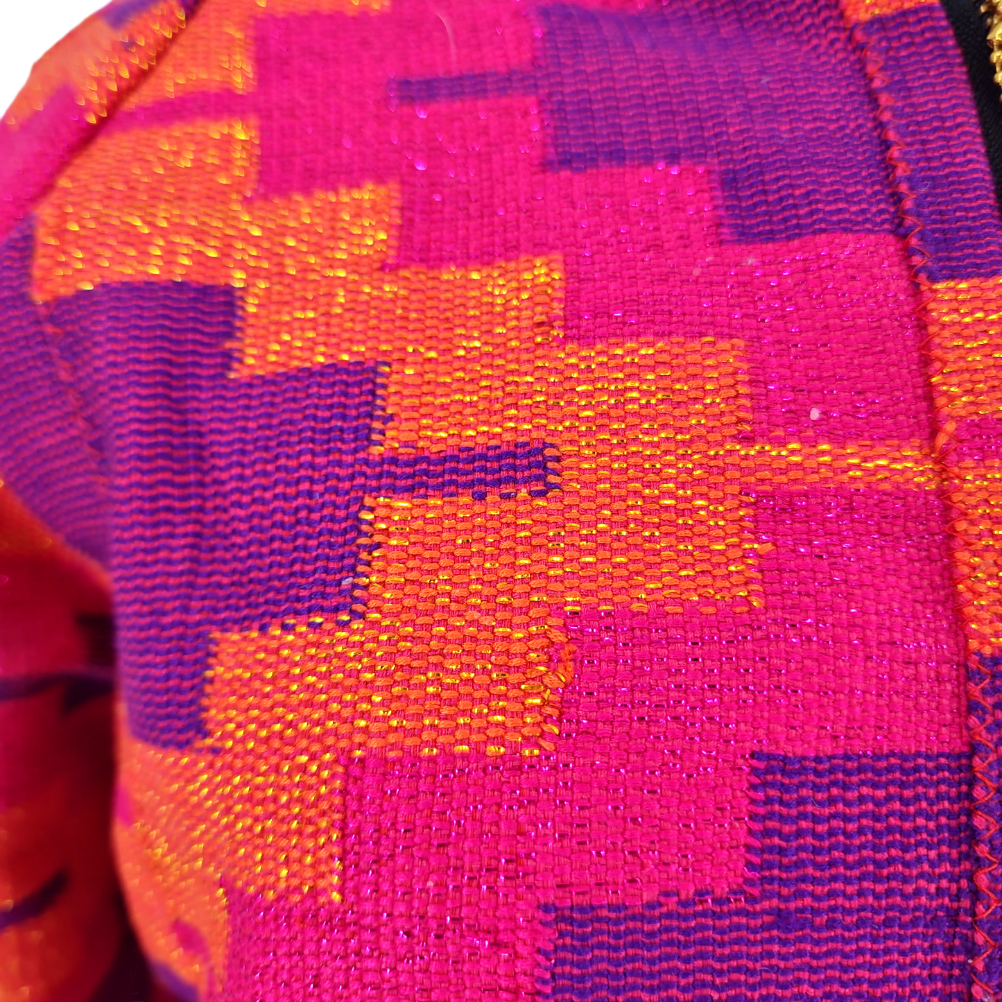 Medium Red, Purple, Orange and Gold Kente
