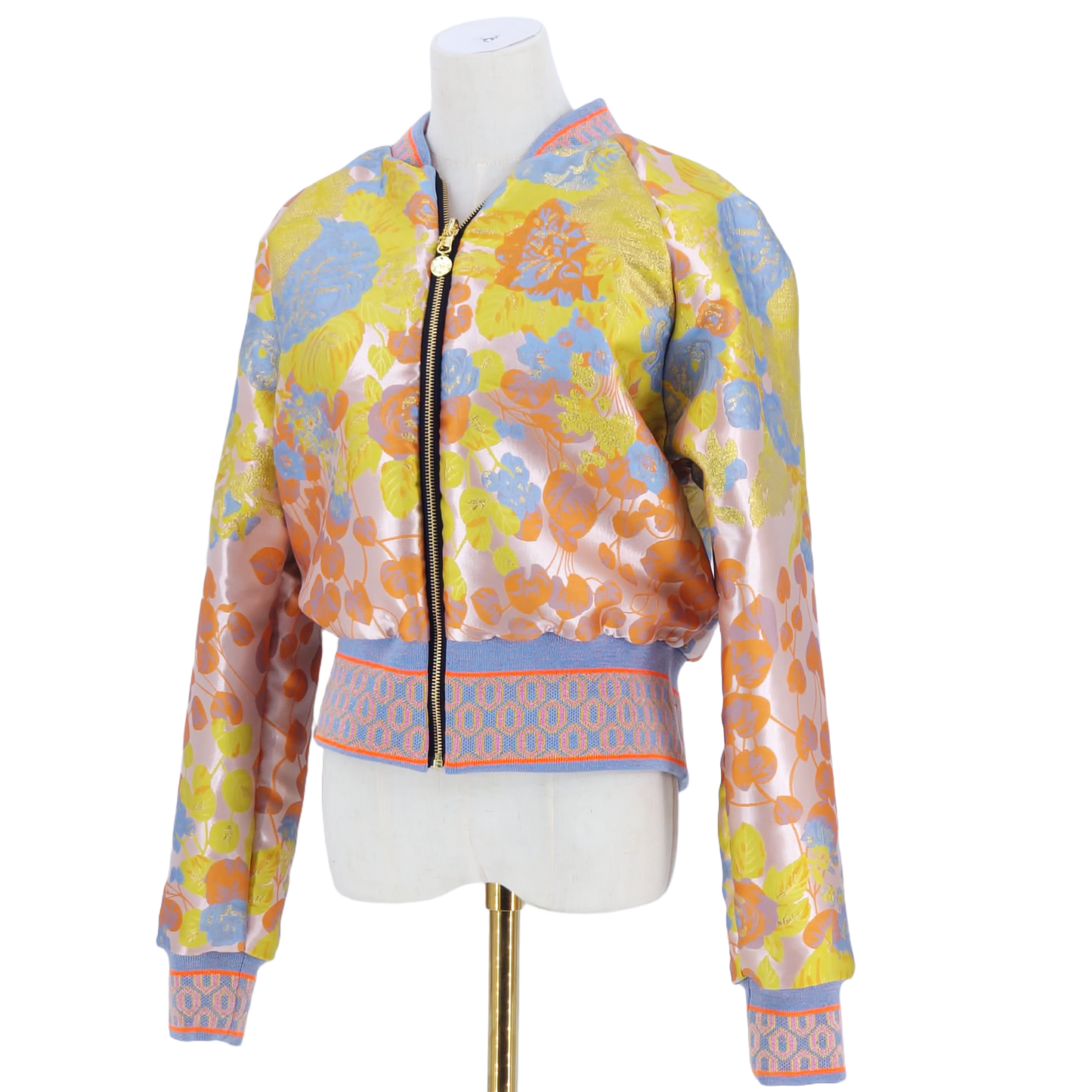 Large Peach, Orange and Yellow Jacquard