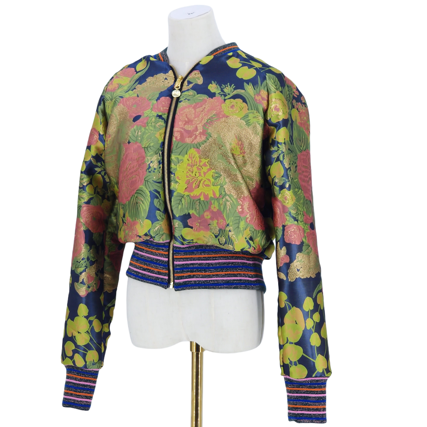Large Green, Pink and Yellow Jacquard
