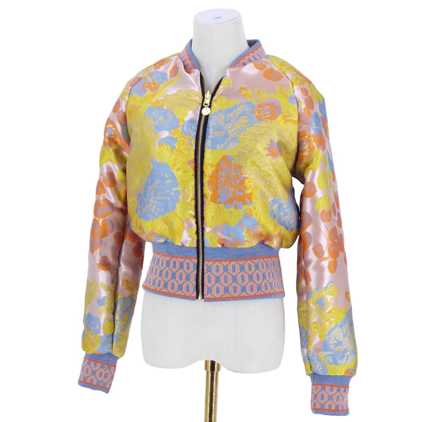 Small  Peach, Orange and Yellow Jacquard