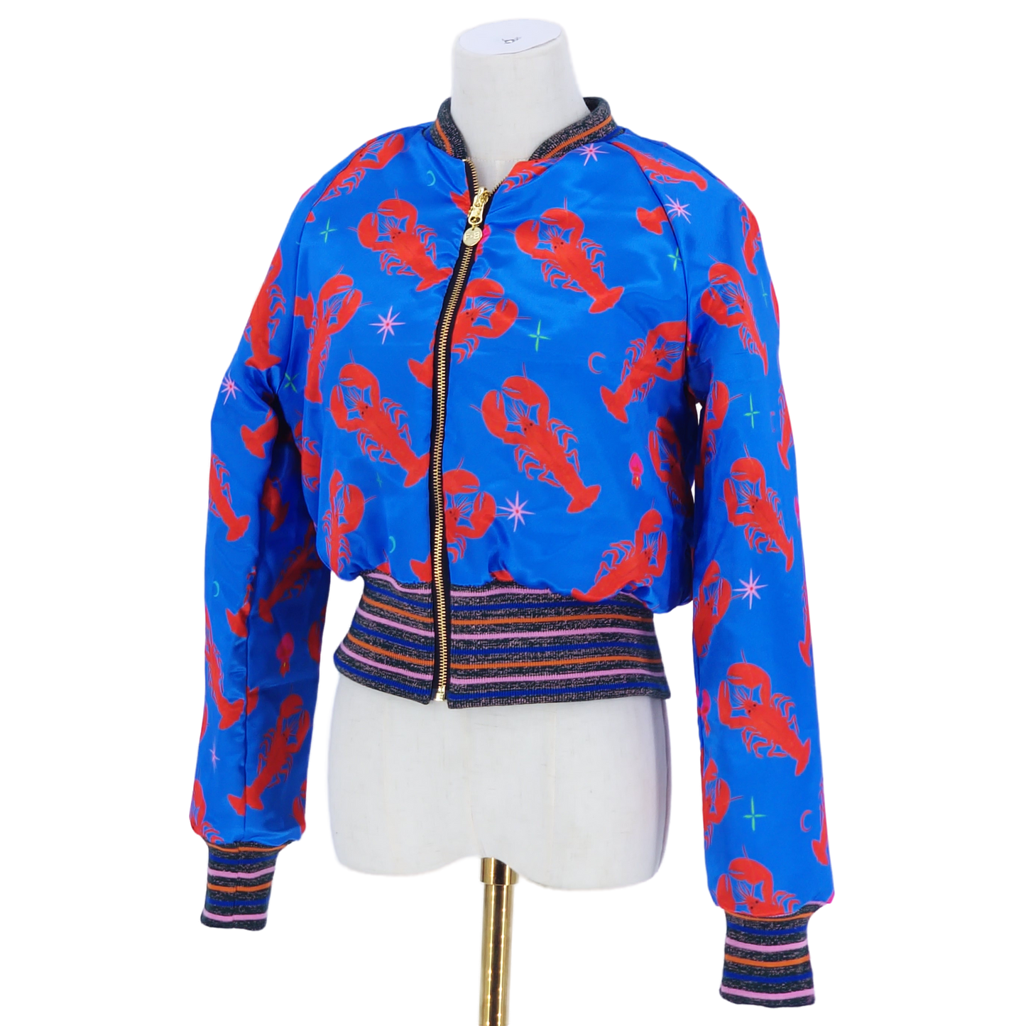 Small Blue, Pink and Yellow Brocade