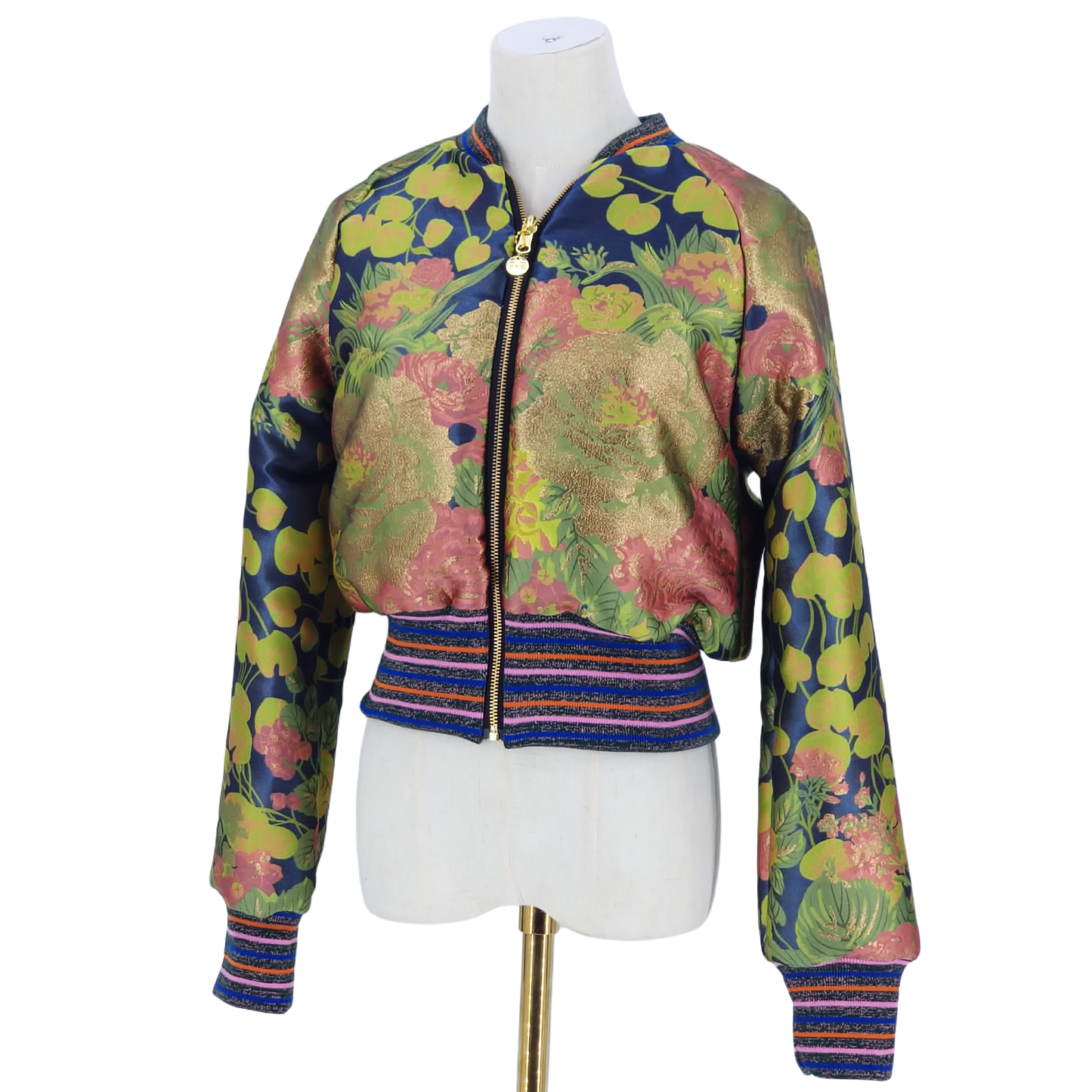 Small Green, Pink and Yellow Jacquard