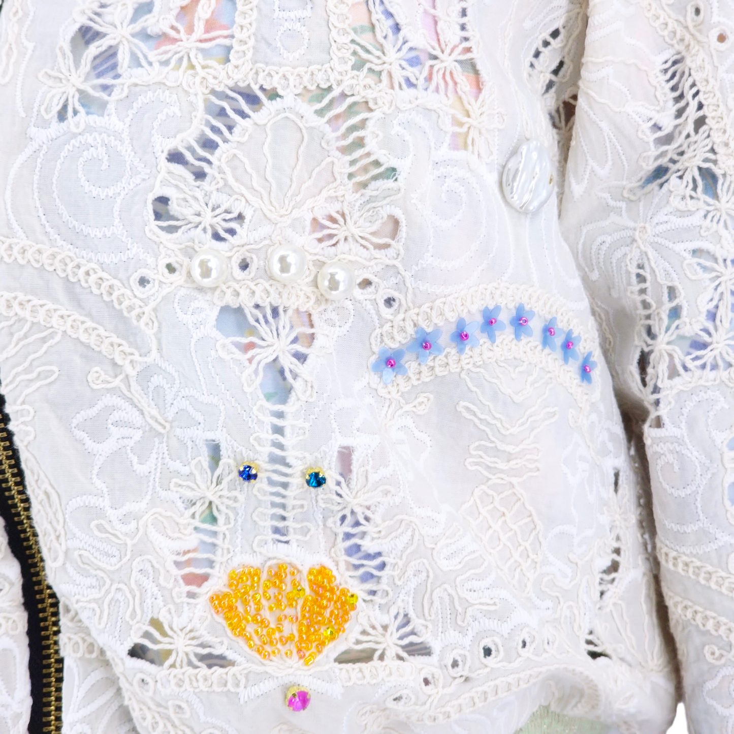Small White Cotton Hand Embroidered Lace