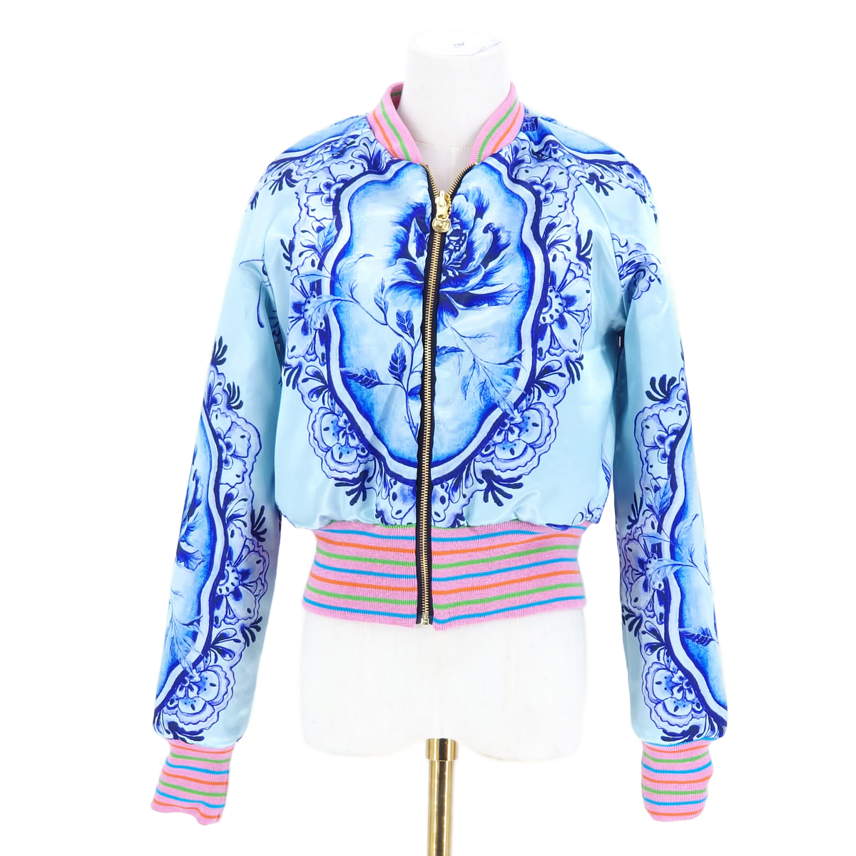 Small Pink and Light Blue Brocade