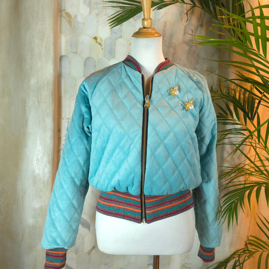Medium Light Blue Quilted