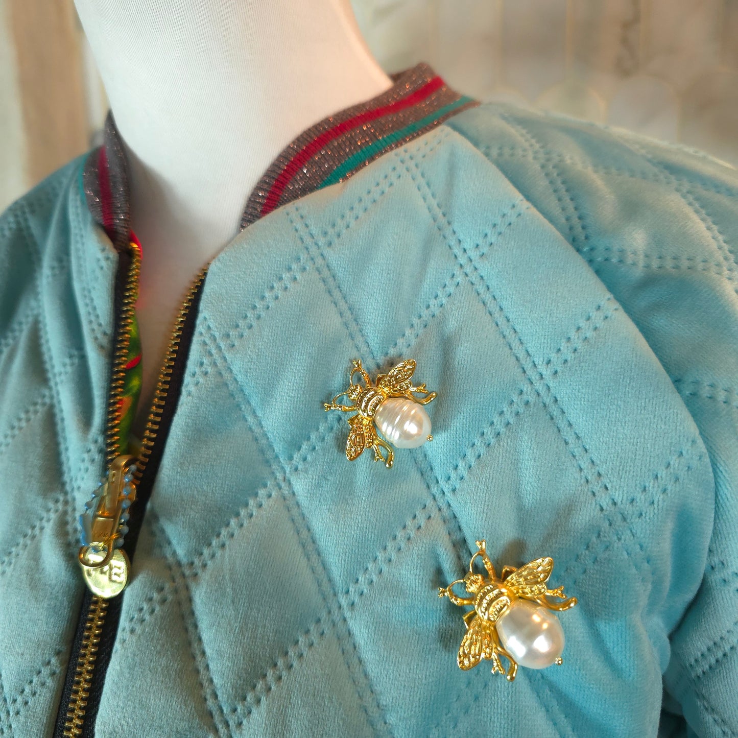 Medium Light Blue Quilted