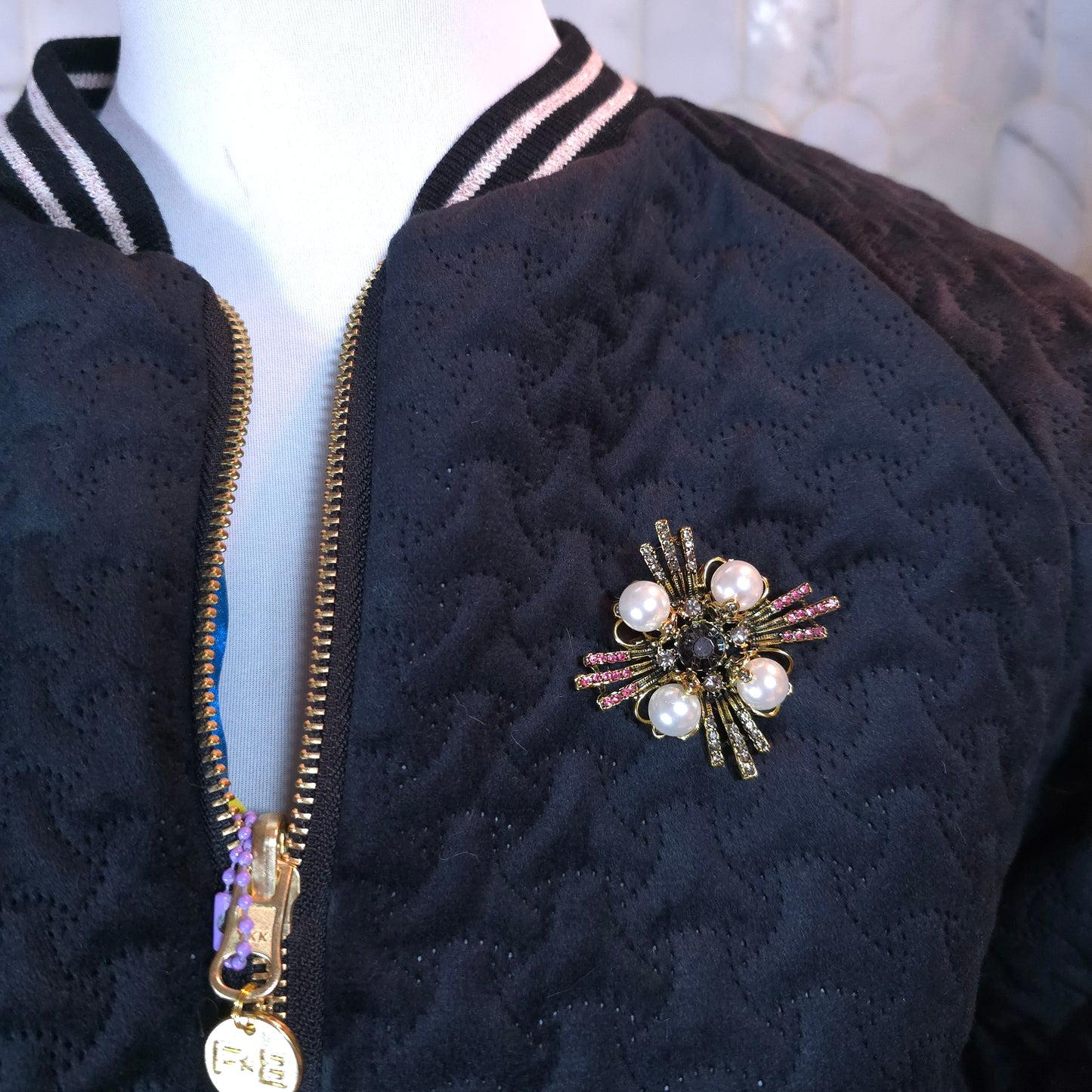 Medium Black Quilted