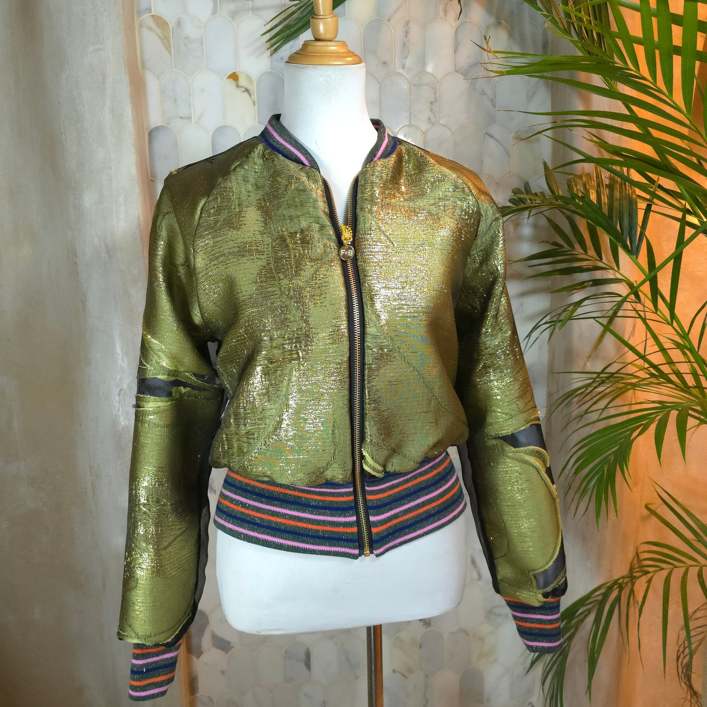 Medium Green Brocade