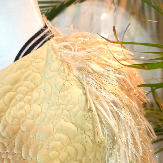 Large Champagne Feather Like Fluff