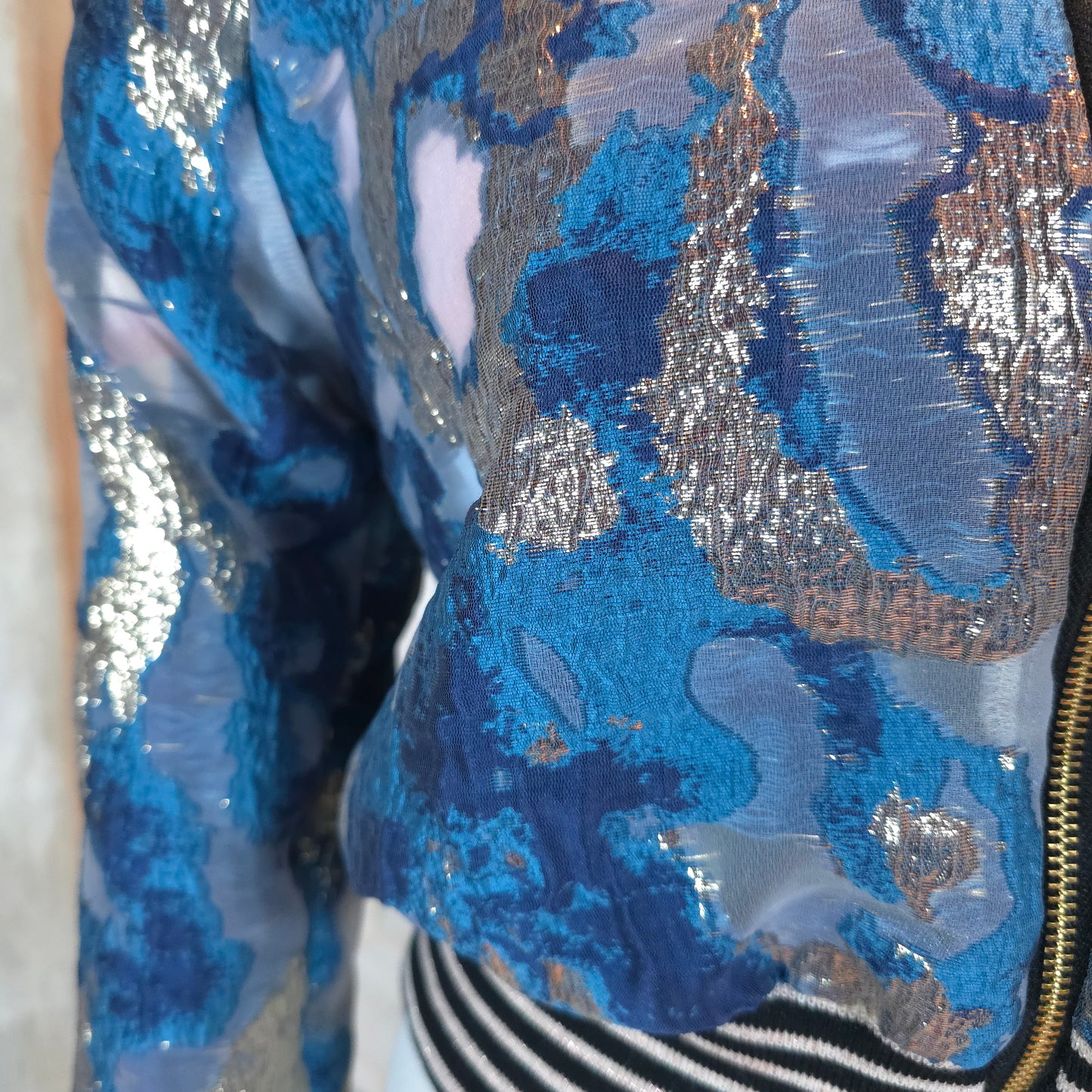 Medium Shades of Royal Blue Brocade