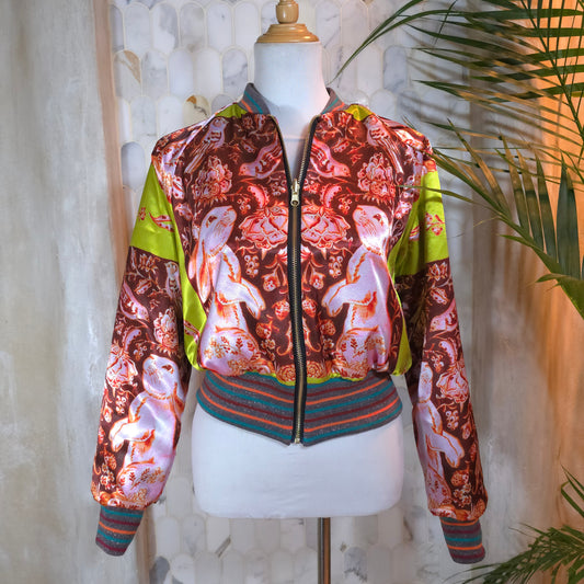 Medium Plumb and Pink Brocade
