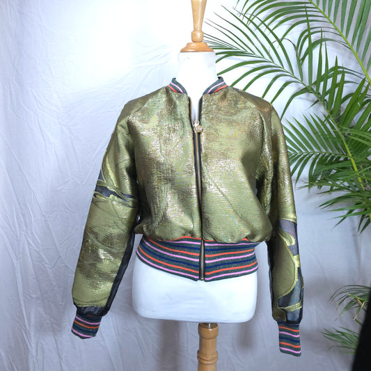 Medium Olive and Bronze Brocade