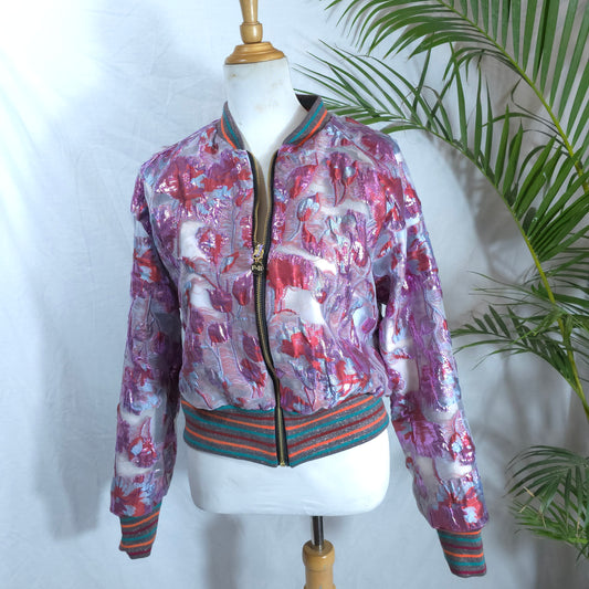 Large Plum and Pink Brocade