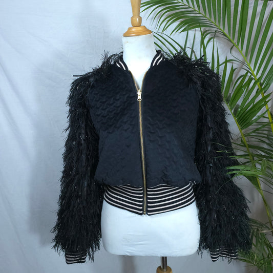 Small Black Feather Like Sleeves