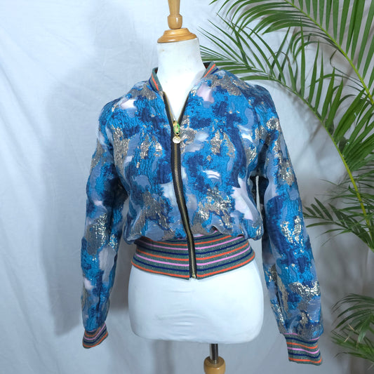 Small Shades of Royal Blue Brocade