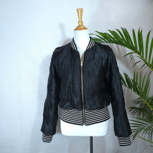 Large Black Brocade