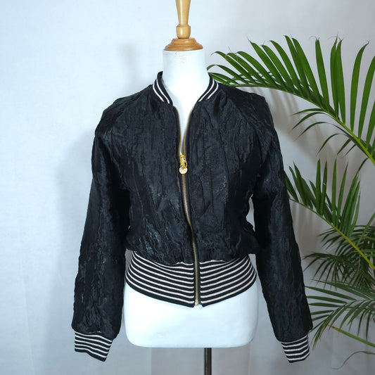 Medium Black Brocade