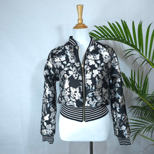 Small Black and Silver Brocade