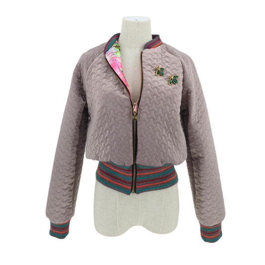 Small Pale Pink Quilted Velvet
